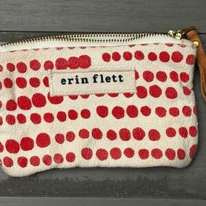 Erin Flett Red and Cream Polka Dot Clutch